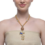 Samyukta Blue Cow Kundan Sautoir Necklace