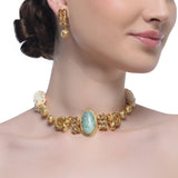 Samyukta Larimar Peacock Choker Set