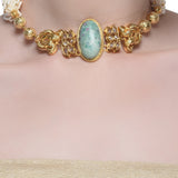 Samyukta Larimar Peacock Choker Set