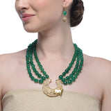 Samyukta Cow Green Onyx Necklace Set