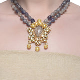 Samyukta Kundan Blue Agate Necklace Set