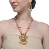 Samyukta Lakshmi Red Kundan Necklace Set