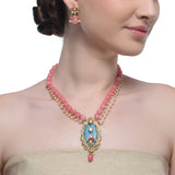 Samyukta Kundan Zircon Turquoise Necklace Set