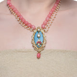 Samyukta Kundan Zircon Turquoise Necklace Set