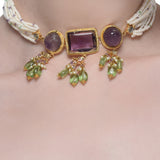 Samyukta Amethyst Fluorite Kundan Choker Set
