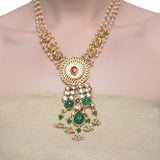 Samyukta Kundan Green Onyx Necklace Set