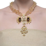 Samyukta Peacock Kundan Smokey Quartz Citrine Necklace