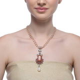 Samyukta Sterling Silver Goldstone Ruby Necklace