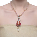 Samyukta Sterling Silver Goldstone Ruby Necklace