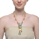 Samyukta Larimar Kundan Cow Sautoir Nekclace