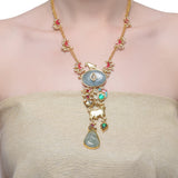 Samyukta Larimar Kundan Cow Sautoir Nekclace