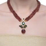 Samyukta Green Onyx Zircon Agate Necklace