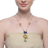 Samyukta Fluorite Blue Enameled Gai Necklace
