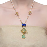 Samyukta Fluorite Blue Enameled Gai Necklace