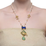Samyukta Fluorite Blue Enameled Gai Necklace