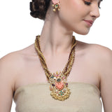 Samyukta Kundan Carved Coral Necklace Set