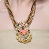 Samyukta Kundan Carved Coral Necklace Set