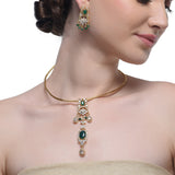 Samyukta Zircon Green Onyx Necklace Set