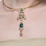 Samyukta Zircon Green Onyx Necklace Set
