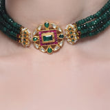 Samyukta Kundan Green Onyx Choker Set