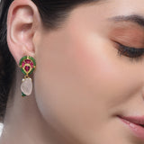 Samyukta Kundan Rose Quartz Necklace Set