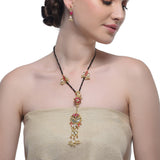 Samyukta Aventurine Kundan Lotus Sautoir Necklace Set