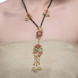 Samyukta Aventurine Kundan Lotus Sautoir Necklace Set