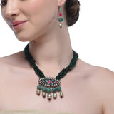 Samyukta Silver Plated Kundan Necklace Set
