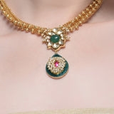 Samyukta Kundan Green Necklace Set