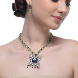 Samyukta Silver Plated Kundan Necklace Set