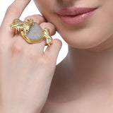 Basaikh Gai Tota Aventurine Ring