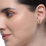 Sterling Silver 92.5 Gold Plated Ganapati Stud Earrings