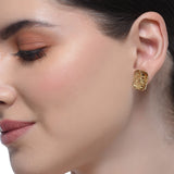 Sterling Silver 92.5 Gold Plated Ganapati Stud Earrings