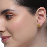 Sterling Silver 92.5 Gold Plated Disc Stud Earrings