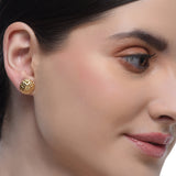 Sterling Silver 92.5 Gold Plated Floral Stud Earrings
