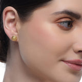 Sterling Silver 92.5 Gold Plated Disc Stud Earrings