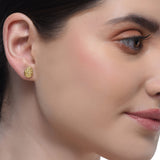 Sterling Silver 92.5 Gold Plated Drop Stud Earrings