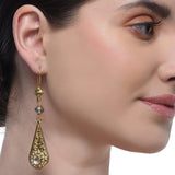 Sterling Silver 92.5  Kundan Drop Earrings