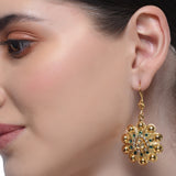 Sterling Silver 92.5 Kundan Flower Earrings