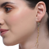 Sterling Silver 92.5 Gold Plated Long Earrings