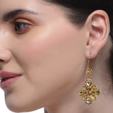 Sterling Silver 92.5 Floral Kundan Earrings