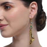 Sterling Silver 92.5  Kundan Wing Earrings