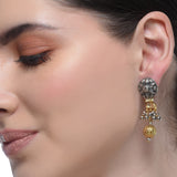 Sterling Silver 92.5 Flower Kundan Earrings