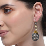 Sterling Silver 92.5 Ganapati Kundan Earrings
