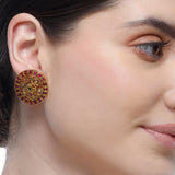 Chaitra Bird Ruby Jadau Stud Earrings
