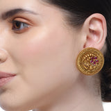 Chaitra Temple Ruby Stud Earrings