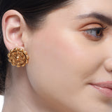 Chaitra Lotus Temple Stud Earrings