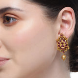 Chaitra Bird Ruby Jadau Stud Earrings