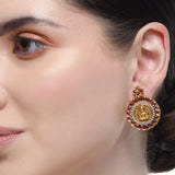 Chaitra Lakshmi Ruby Zircon Stud Earrings