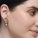 Chaitra Navrattan Kundan Ambi Stud Earrings